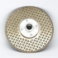 Electroplated Double Side Triangle Shape Diamond Cutting And Grinding Disc Saw Blade For Marble Ceramic With M14 Flange