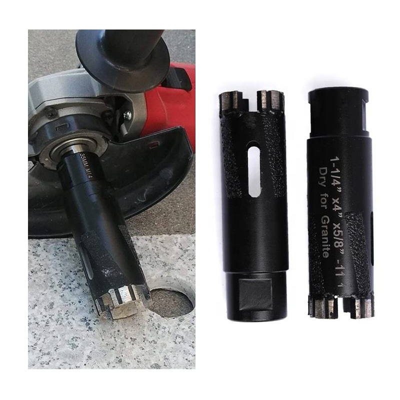 5/8-11 1-3/8 1-1/4" 1-5/8-Inch Dry Diamond core drill bit with turbo segment vacuum brazed protection tooth
